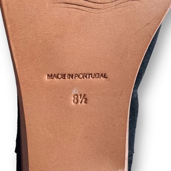 Matt Bernson Black Suede Ankle Boots Stacked Heel Size 8.5 Leather Bootie - Picture 10 of 12